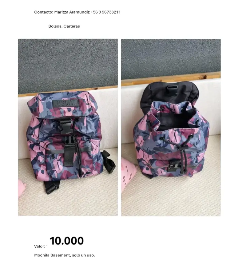Mochila Basement camuflaje rosa y azul