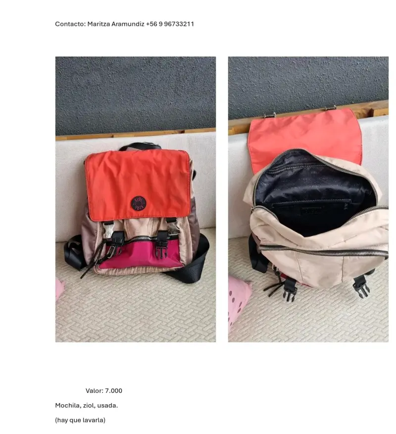 Mochila Ziol multicolor usada