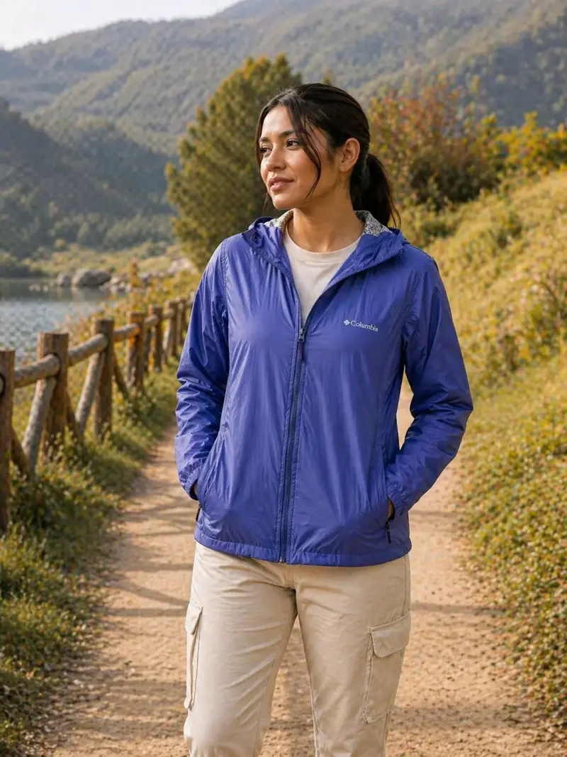 Chaqueta Impermeable Mujer Columbia Azul - 1