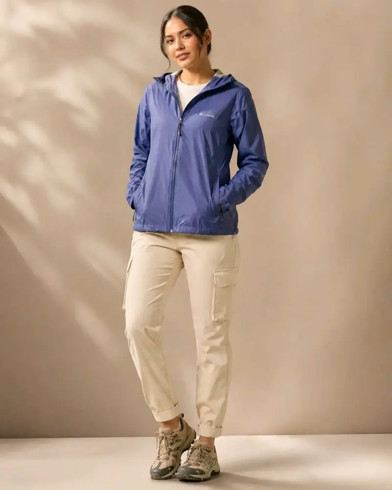 Chaqueta Impermeable Mujer Columbia Azul - 4