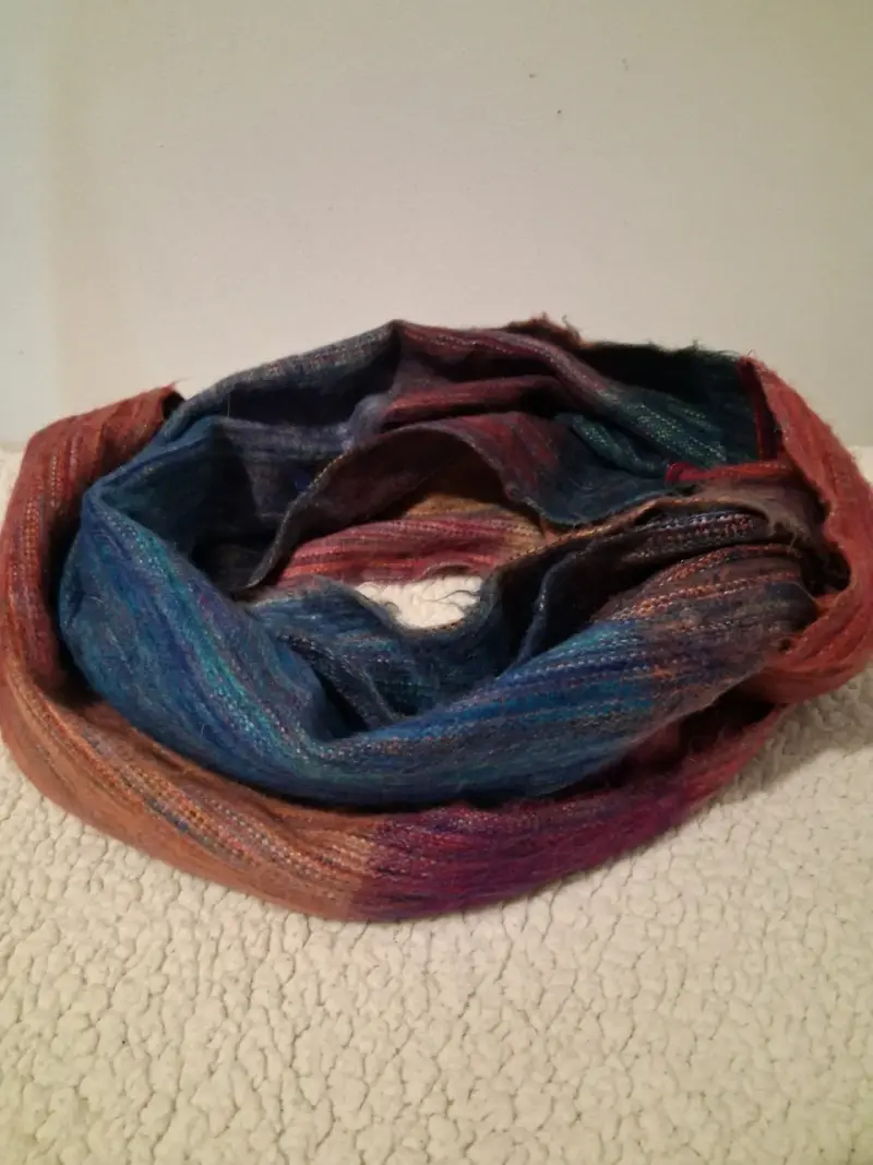 Bufanda de lana multicolor artesanal - 2