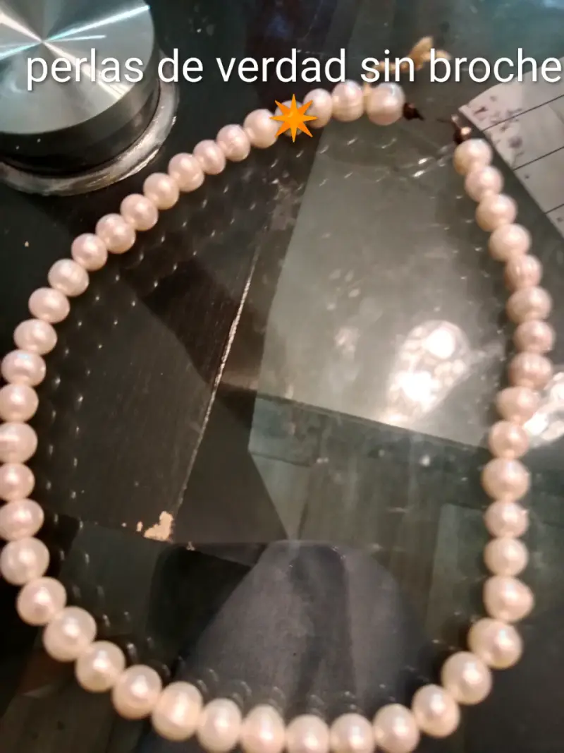 Collar de perlas auténticas sin broche