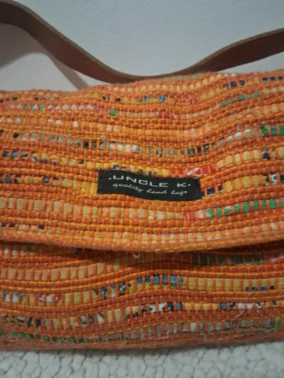 Cartera de mano tejida Uncle K color naranja - miniatura 2