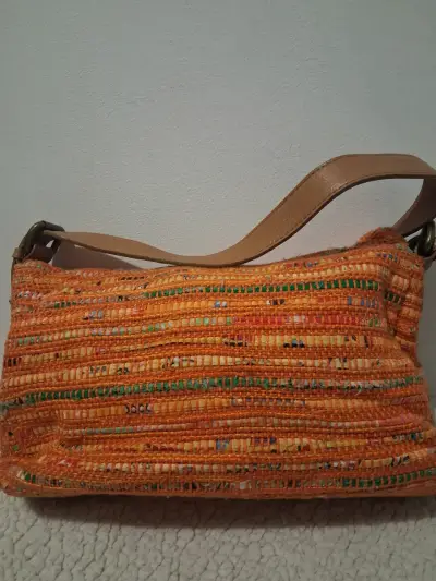 Cartera de mano tejida Uncle K color naranja - miniatura 3