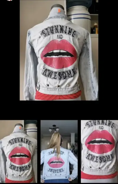 Chaqueta de mezclilla con diseño de labios - miniatura 3