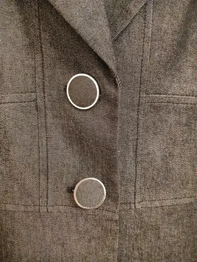 Blazer formal simil jeans oscuro para mujer - miniatura 2