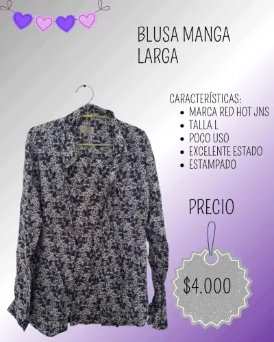 Blusa manga larga estampada Red Hot JNS - miniatura 1