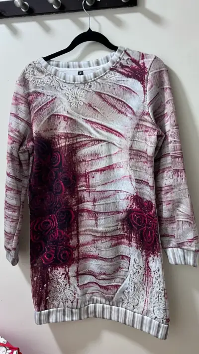Vestido  con diseño floral en tonos rosados - miniatura 1