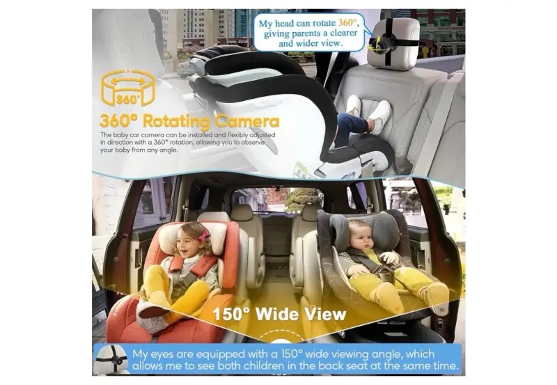 Cámara para Auto de Bebé con Vista Amplia - 1
