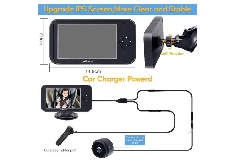 Cámara para Auto de Bebé con Vista Amplia - 2