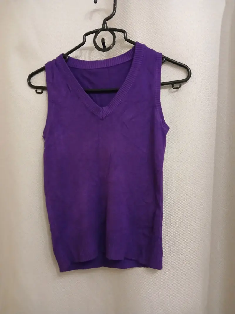 Chaleco sin mangas morado para mujer