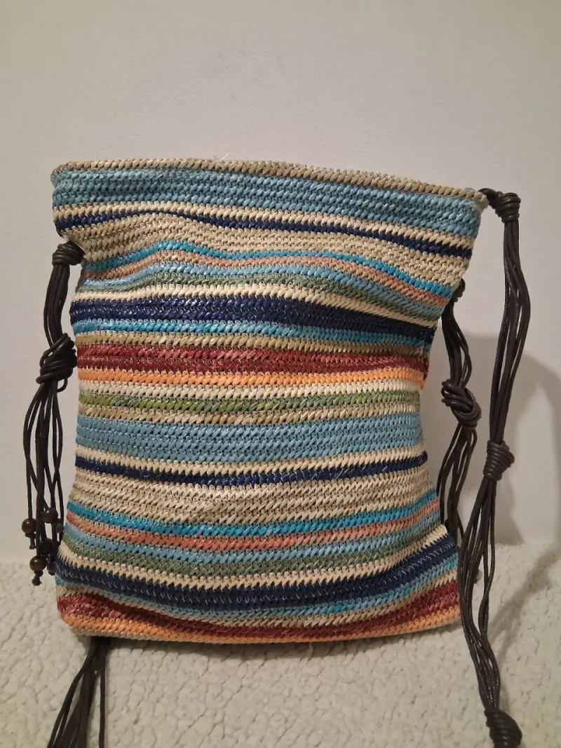 Bolso tejido a rayas multicolor Sun N Sand - 1