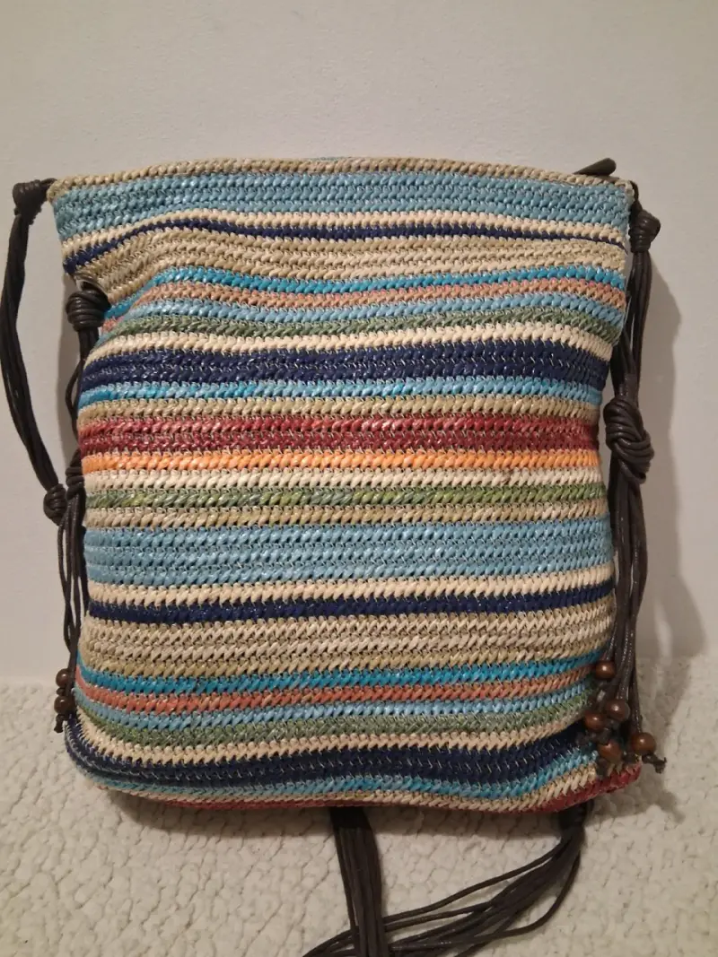 Bolso tejido a rayas multicolor Sun N Sand - 2