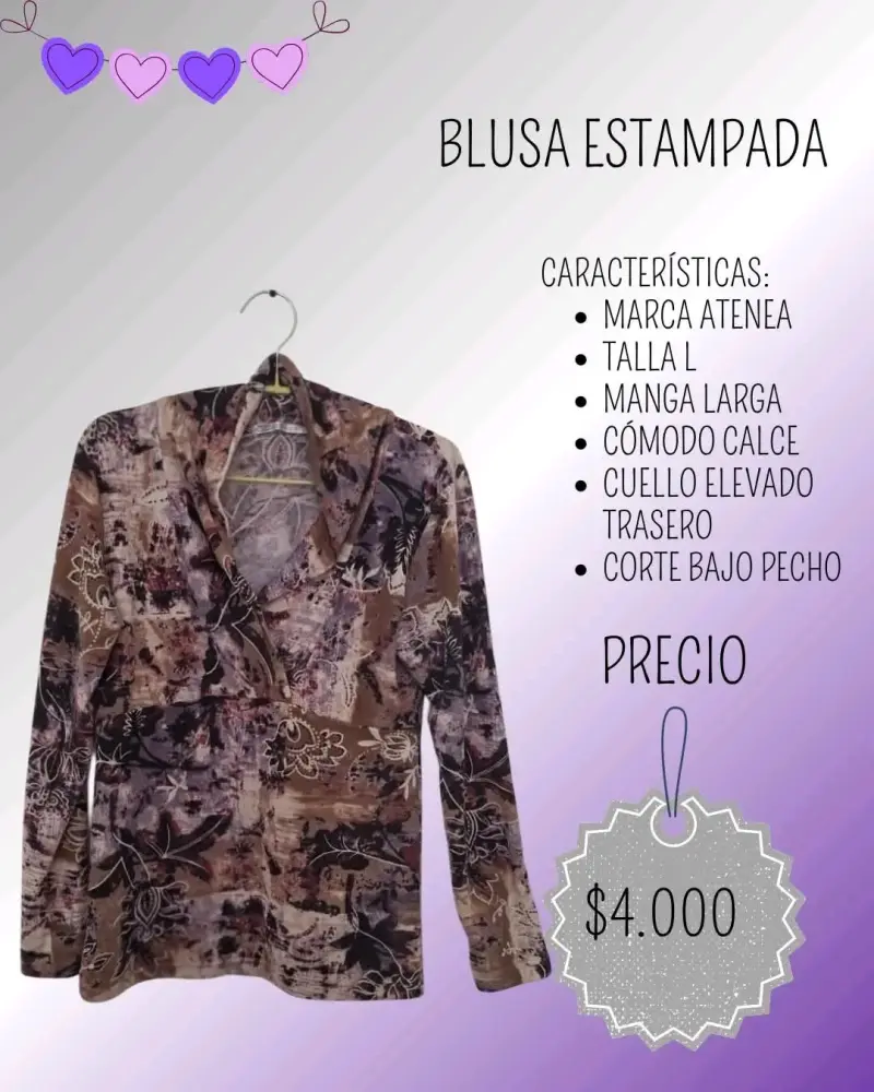 Blusa estampada Atenea talla L