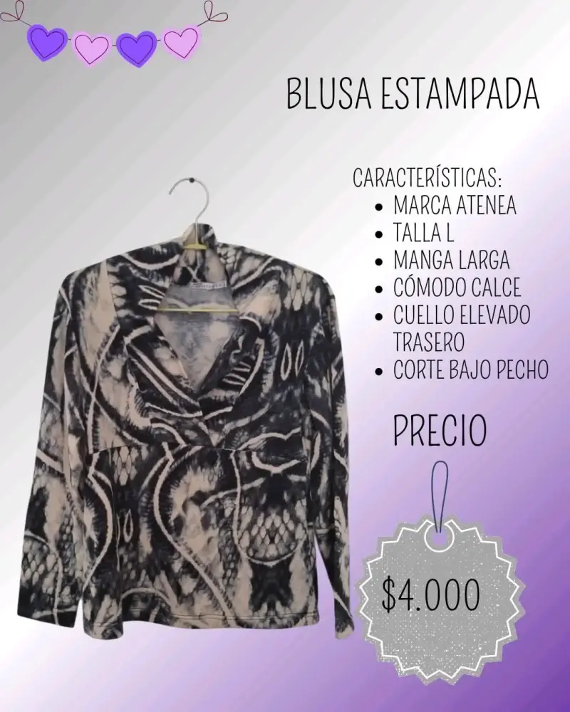 Blusa estampada Atenea talla L