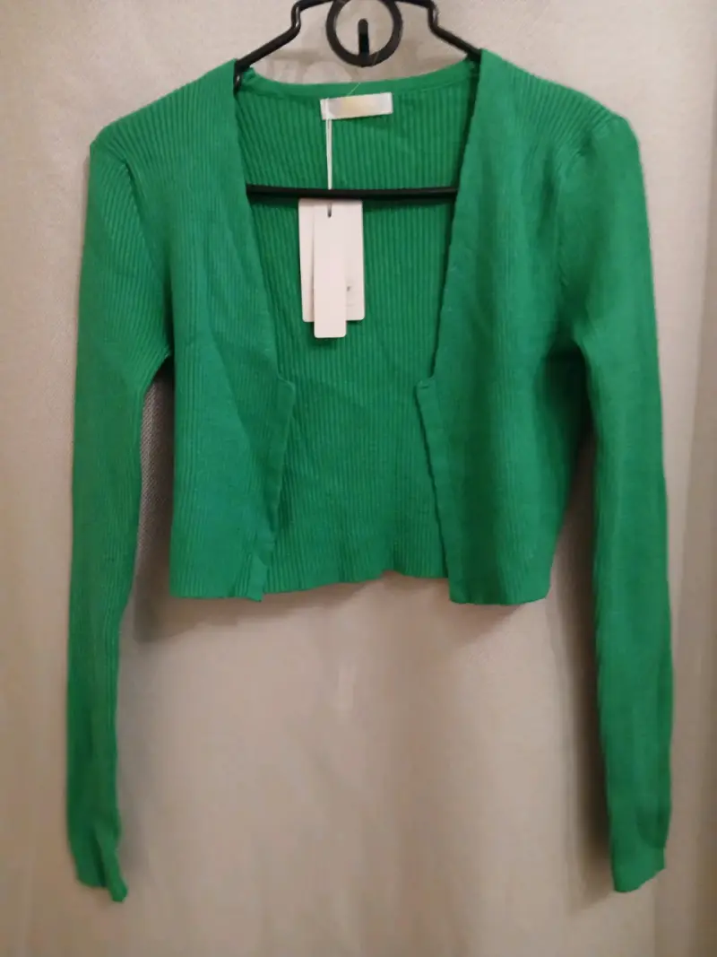 Cárdigan verde de punto para mujer