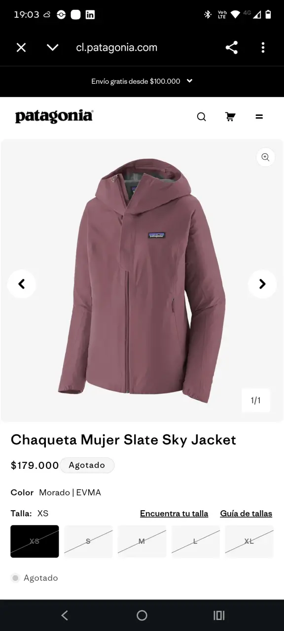 Chaqueta Impermeable Patagonia Mujer Azul - 5