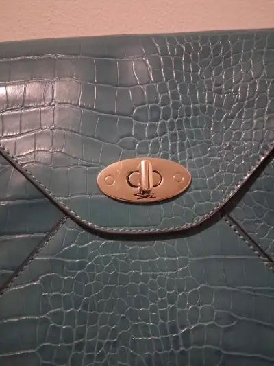Cartera Sei de cuero azul - miniatura 2