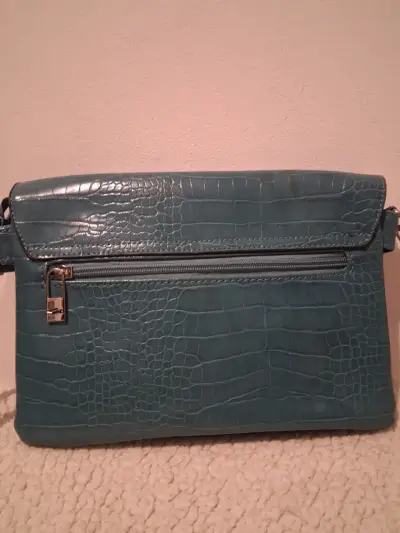 Cartera Sei de cuero azul - miniatura 3