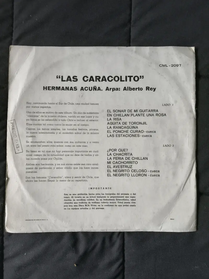 Disco vinilo Las Caracolito Hermanas Acuña - 2
