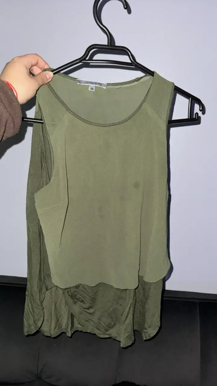 Blusa sin mangas verde XS para mujer - 1