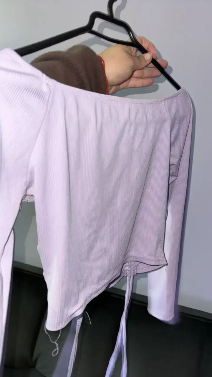 Polera lila con fruncidos para mujer - 2
