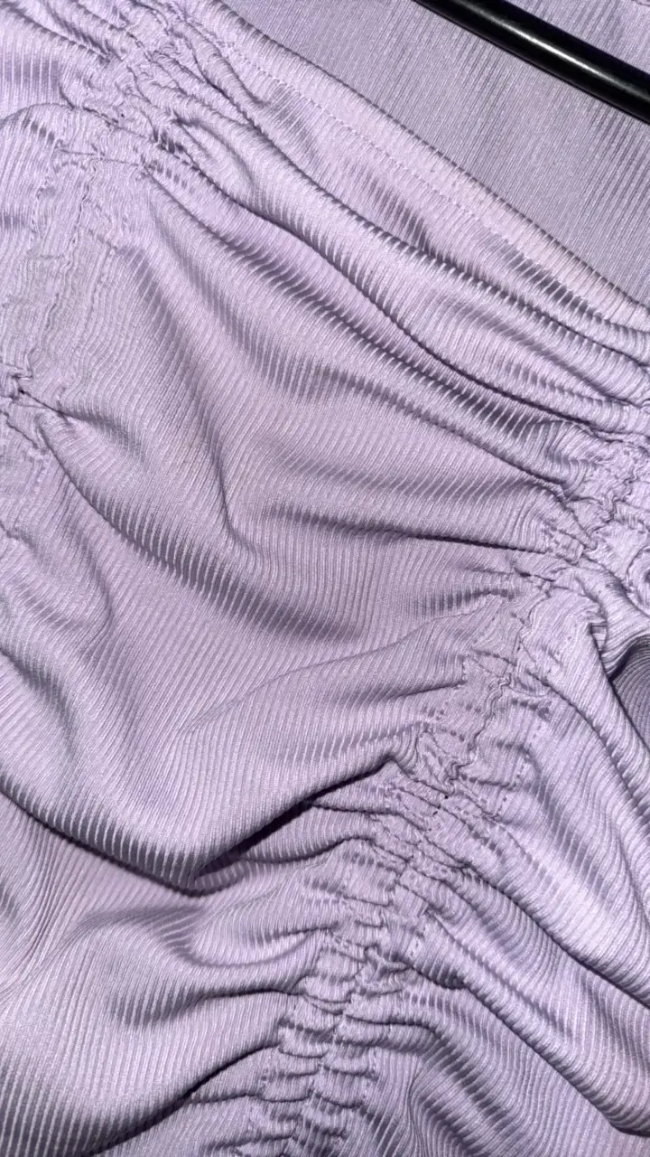 Polera lila con fruncidos para mujer - 3
