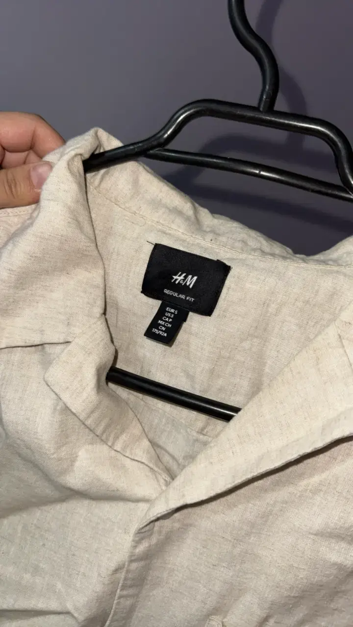 Camisa Beige de Lino H&M para Hombre - 2