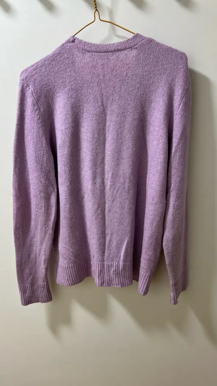 Cardigan morado de lana Time and Tru - 3