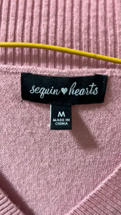 Vestido rosa con cinturón Sequin Hearts - miniatura 2