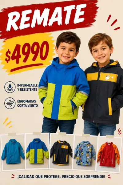 Chaqueta impermeable para niños resistente - miniatura 4