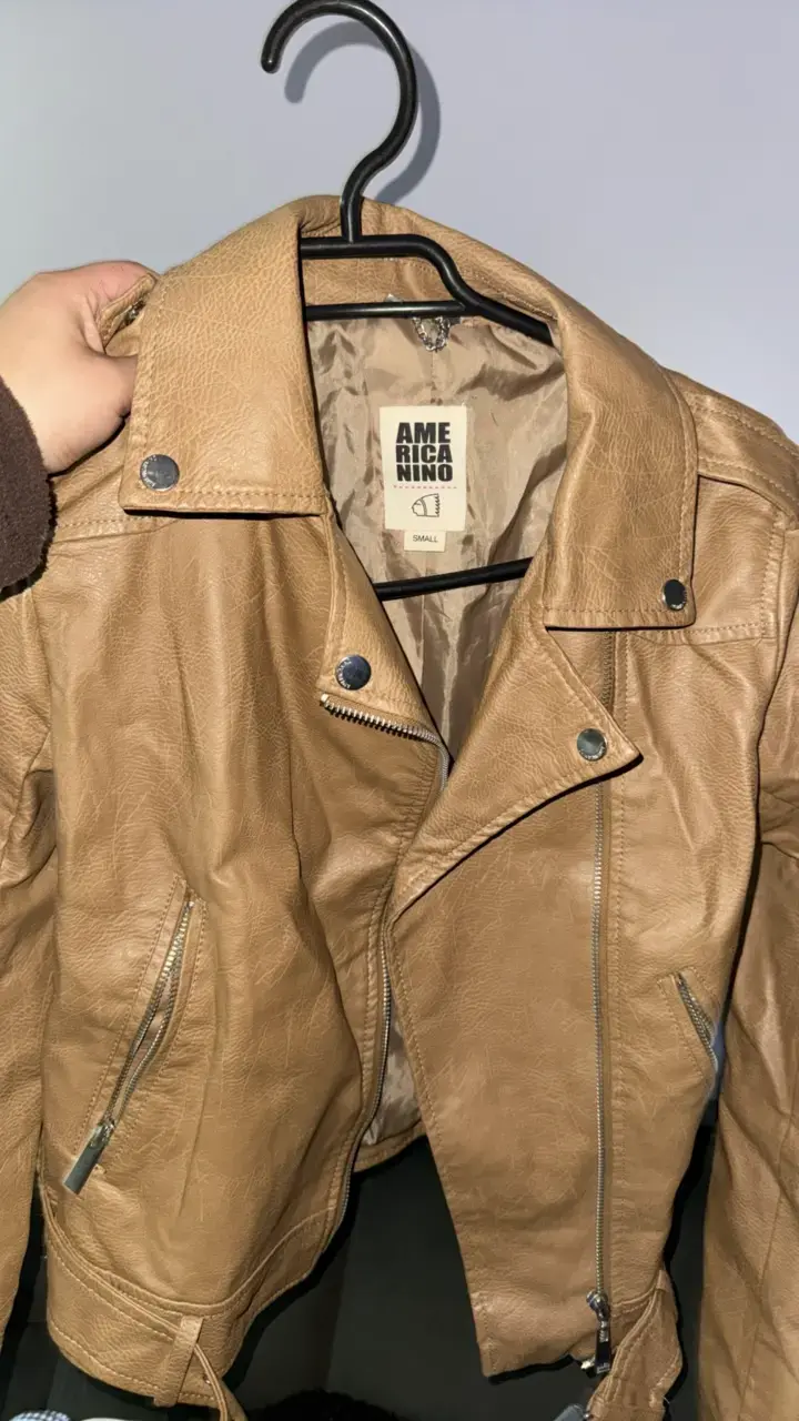 Chaqueta de cuero beige Americano Nino - 1