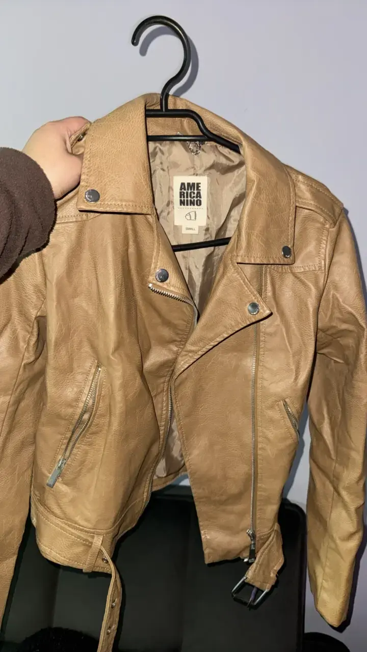 Chaqueta de cuero beige Americano Nino - 2