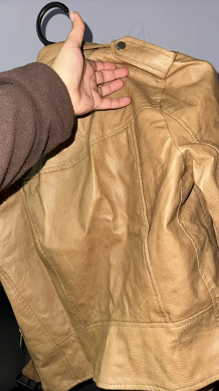 Chaqueta de cuero beige Americano Nino - 3