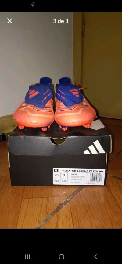 Botines Adidas Predator League naranja y - miniatura 1