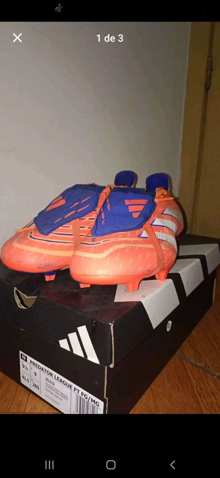 Botines Adidas Predator League naranja y - 2