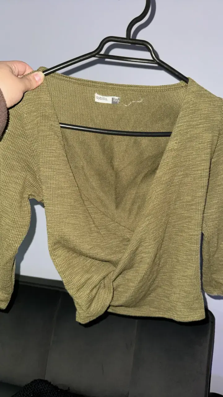 Blusa cruzada verde oliva Sybilla talla XS - 1
