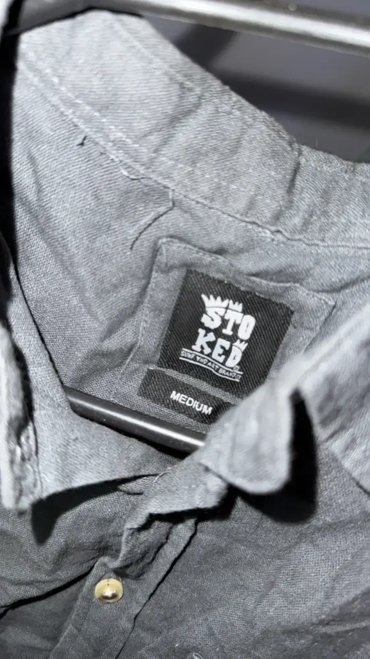Camisa gris Stoked para hombre talla M - 3