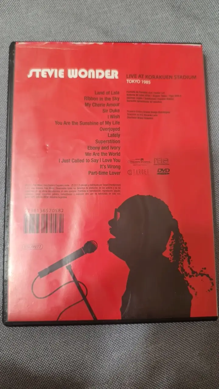 DVD de concierto Stevie Wonder Live en Tokio 1985 - 2