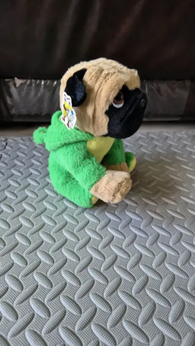 Peluche de perro disfrazado de rana - miniatura 2