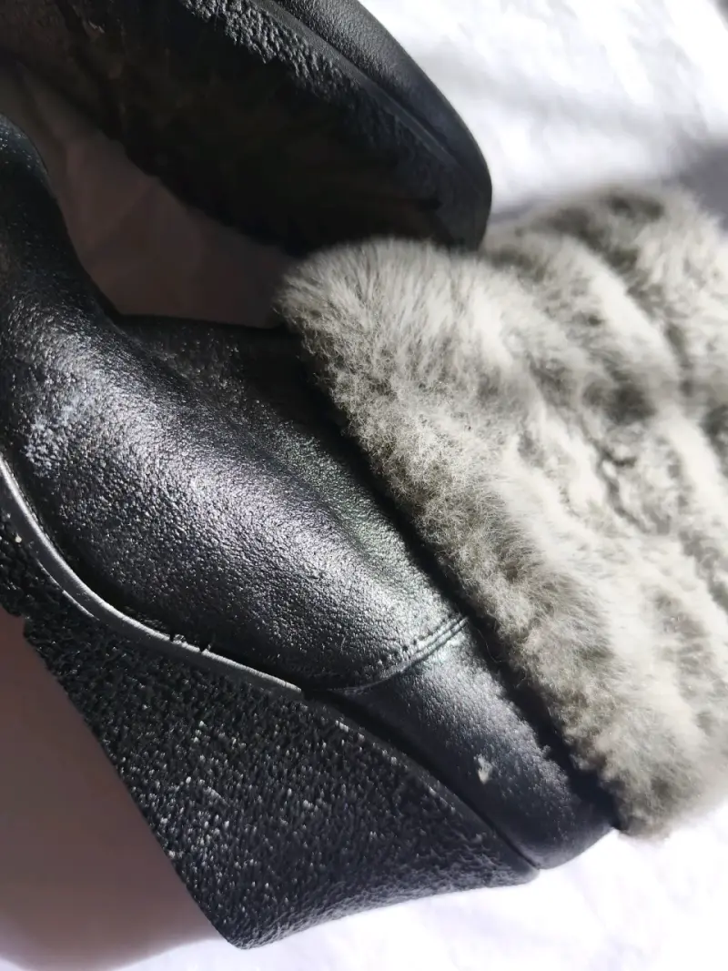 Botines de cuero negro con forro de piel sintética - 2