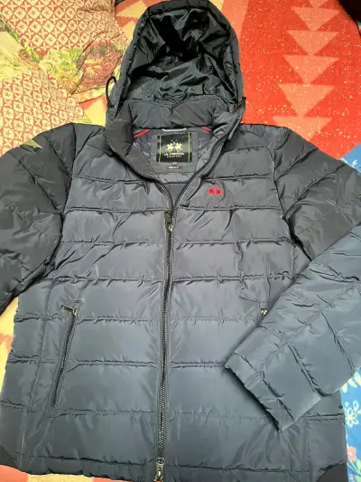 Chaqueta acolchada azul con capucha La Martina - miniatura 1