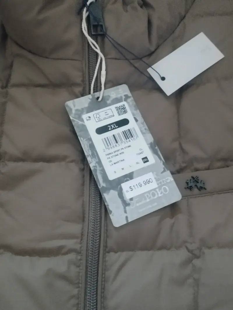 Chaqueta acolchada beige con capucha La Martina - 1