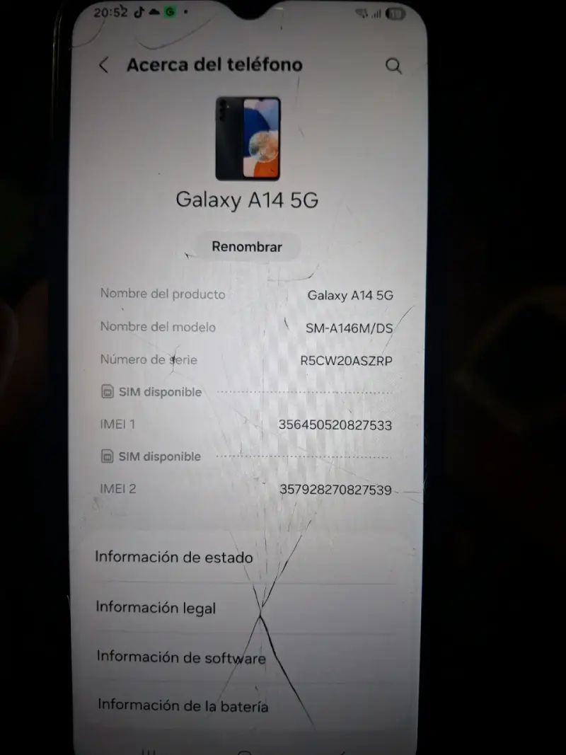 Samsung Galaxy A14 5G con pantalla quebrada - 3