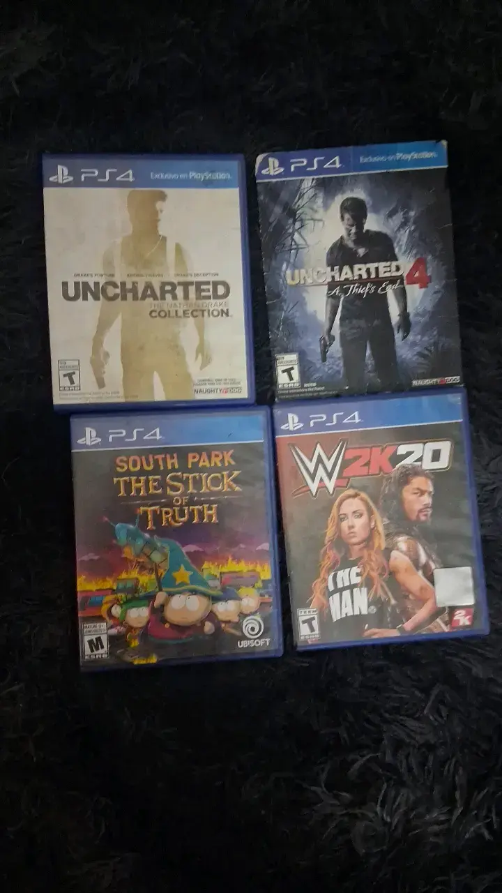 Lote de juegos PS4 Uncharted, South Park y WWE - 1