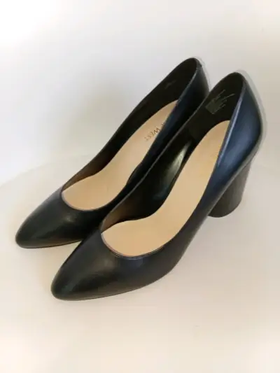 Zapatos de Tacón Negro de Cuero para Mujer - miniatura 3