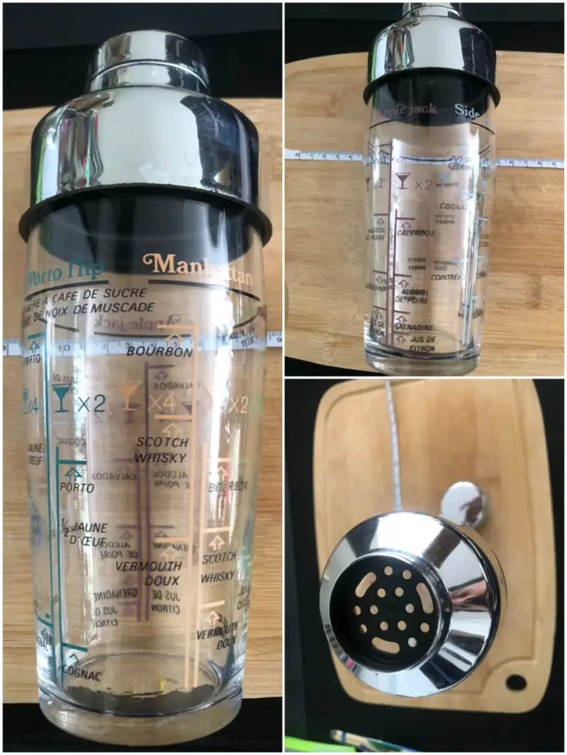 Coctelera de vidrio con recetas impresas - 1