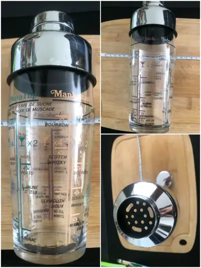 Coctelera de vidrio con recetas impresas - miniatura 1