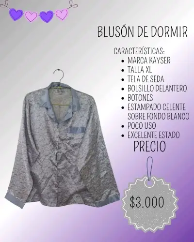 Blusón de Dormir Seda Kayser XL - miniatura 1