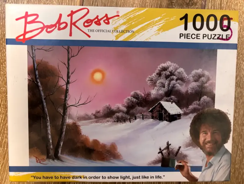 Rompecabezas Bob Ross 1000 piezas paisaje nevado